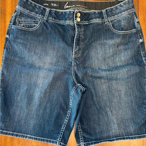 Lane Bryant Dark Denim 9in Inseam Shorts